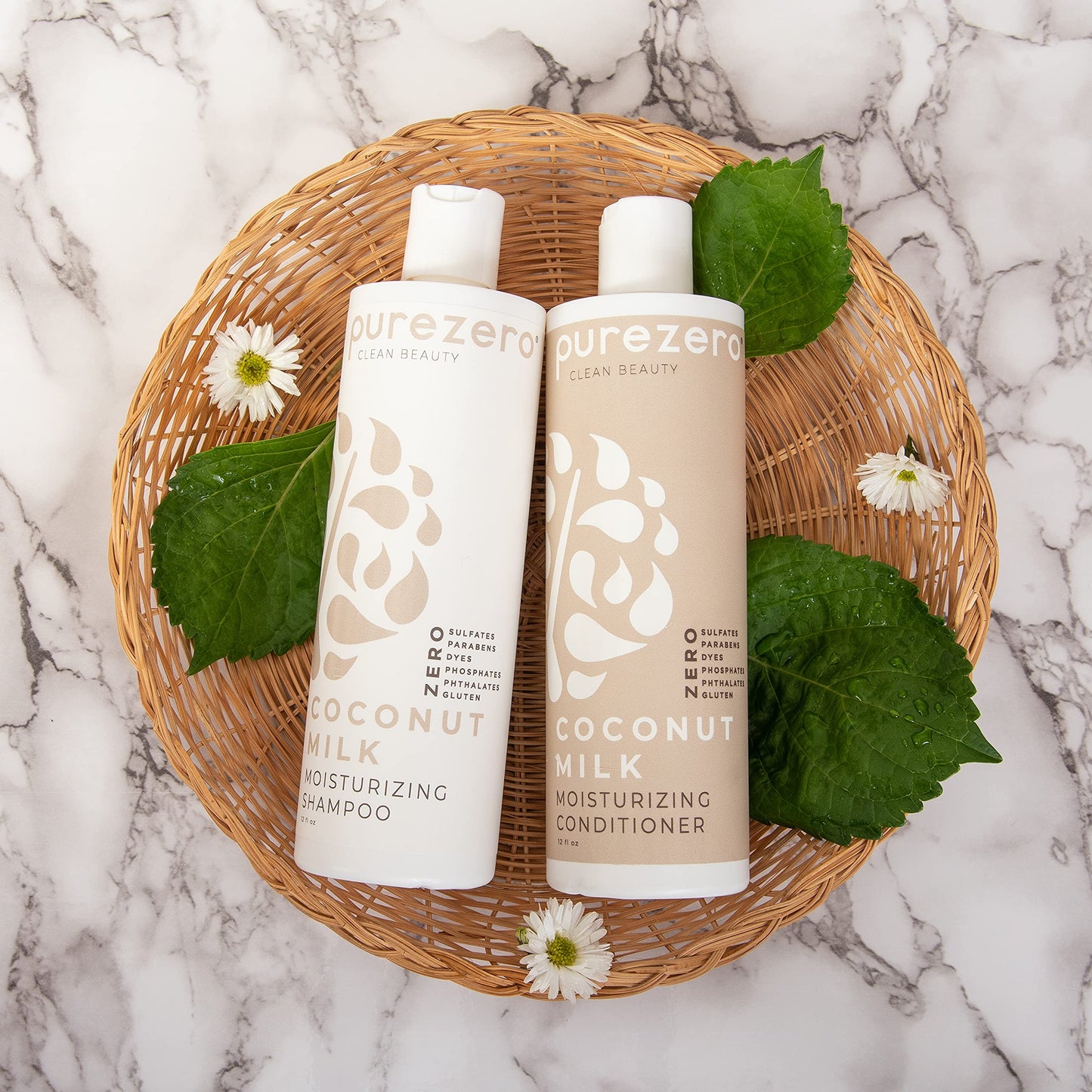 Purezero Coconut Milk Moisturizing Conditioner - 12 Fl Ounces - Intense Hydration & Increase Shine - Fight Dandruff & Frizz - Ze
