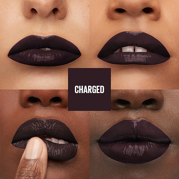 Maybelline Super Stay Vinyl Ink Longwear No-Budge Liquid Lipcolor Makeup, Highly Pigmented Color and Instant Shine, Charged, Brown Lipstick, 0.14 fl oz, 1 Count