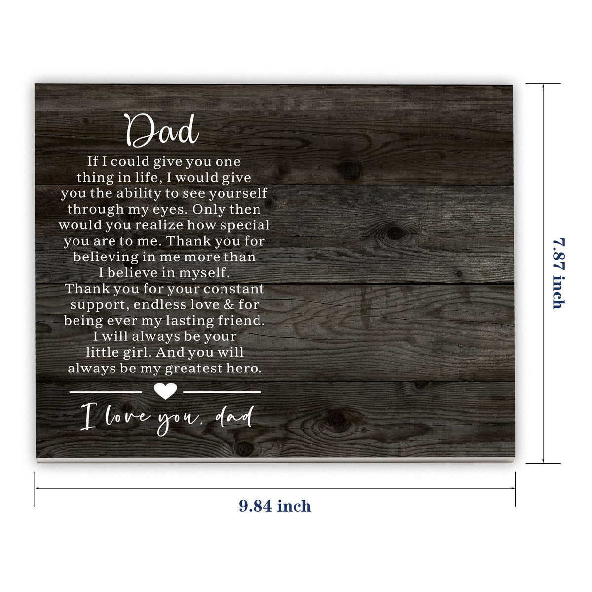 Father's Day & Birthday Keepsake Picture Frame for Dad from Daughter and Son - Best Dad Gift for Christmas