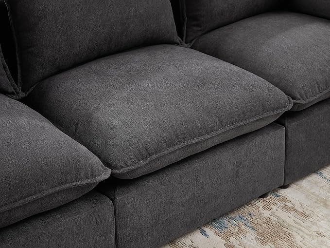 VANOMi Modular Sectional Sofa, Fully Modular Convertible Sleeper Sectional Couch with Reversible Chaise, 6 Seater for Living Room