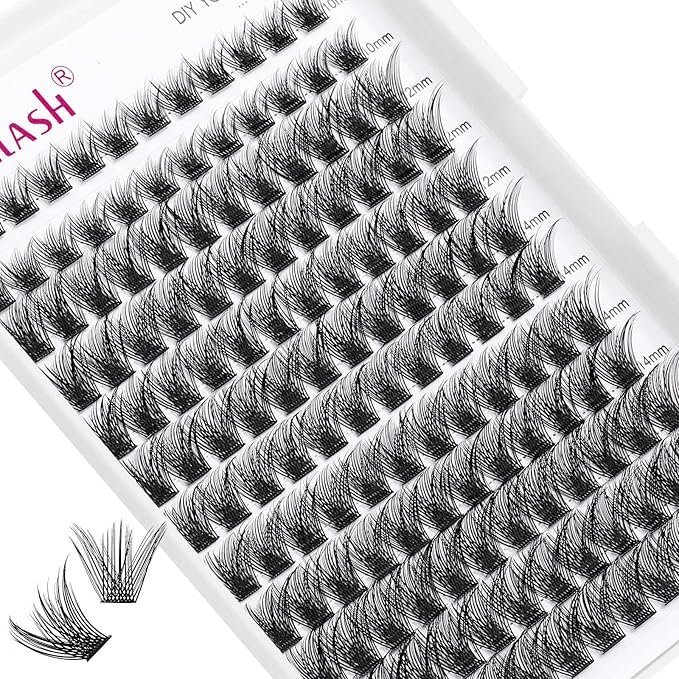Lash Clusters 10-16mm 144pcs Mixed Tray Individual Lashes D Curl Individual Lashes Cluster Eyelash Extensions DIY Lash Extensions Eyelash Clusters Eyelash Extension Kit at Home (JN1-0.07D, 10-16mm)