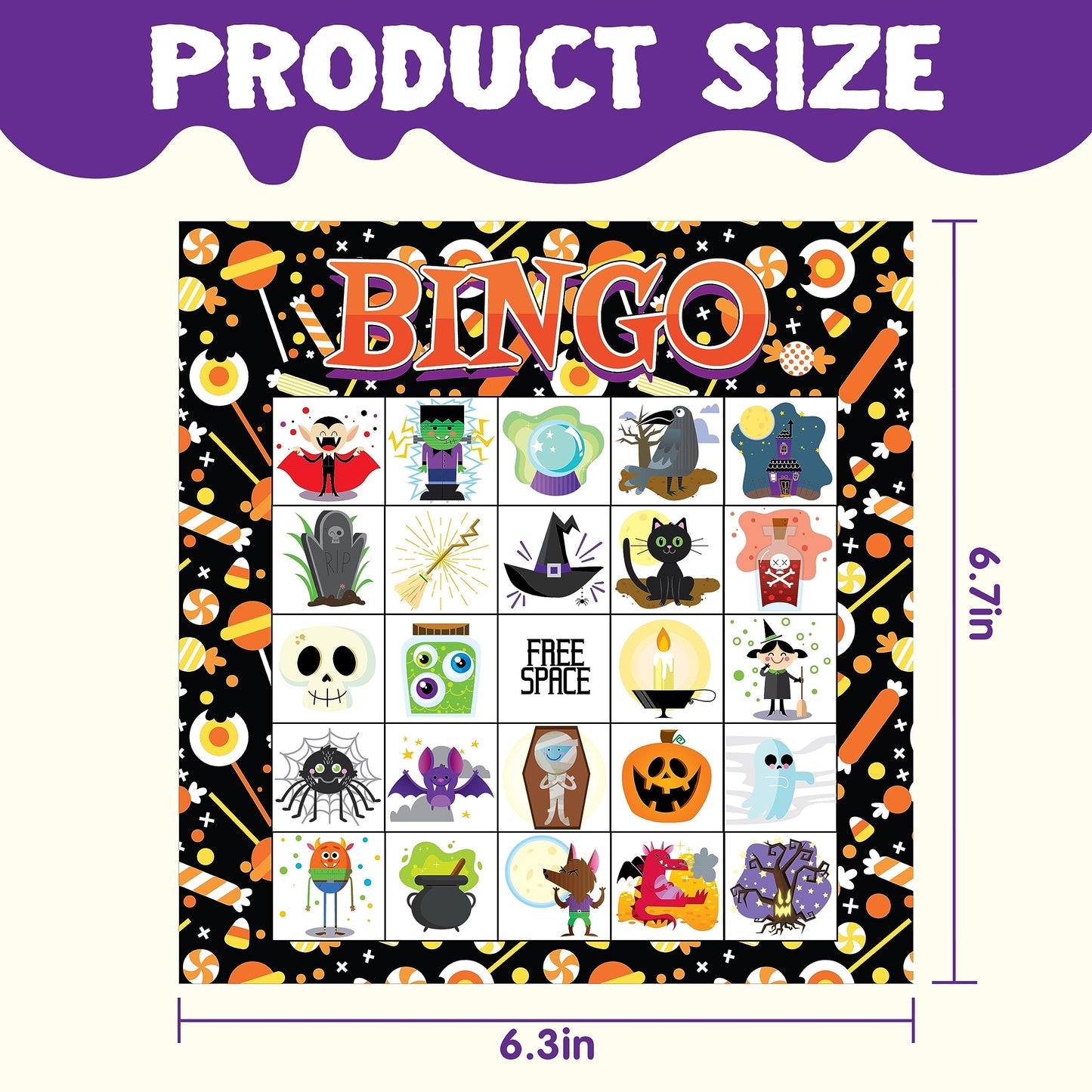 JOYIN 28 Players Halloween Bingo Cards Set, Halloween Bingo Game for School Classroom Family Group Activities, Halloween Party Supplies Adults Kids Indoor Board Games