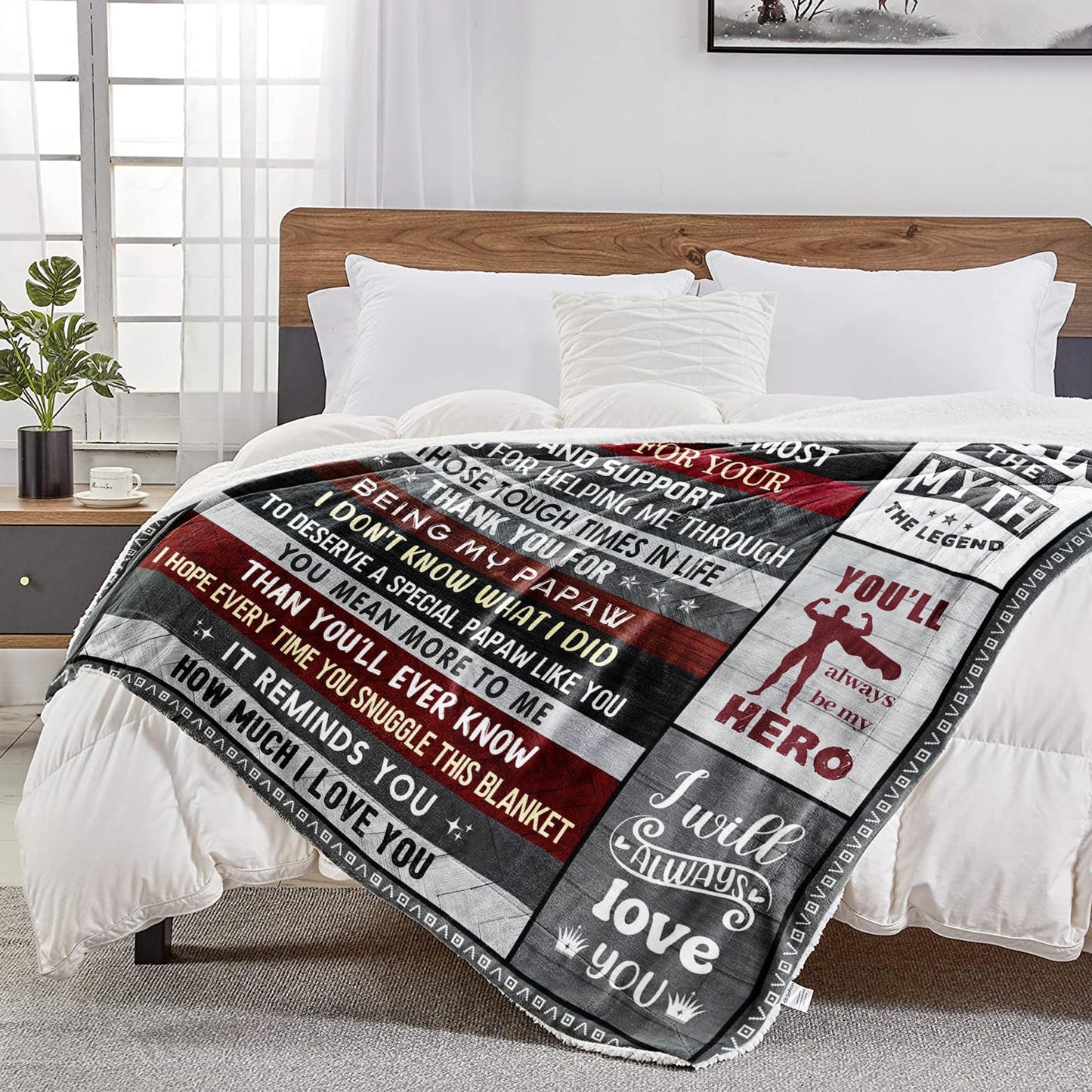 Keeinow Papaw Gifts, Best Papaw Gift from Grandkids Granddaughter Grandson, Birthday Gifts for Papaw, Papaw Gifts for Grandpa, Papaw Christmas Fathers Day Throw Blanket Gifts 60"x50"