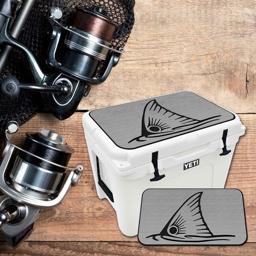 USATuff SeaDek EVA Mat Cooler Pad fits YETI 35 Tundra | Peel & Stick Application | Non Slip Comfort Accessories - Top Fin Redfish Tail (StormGray-Black)