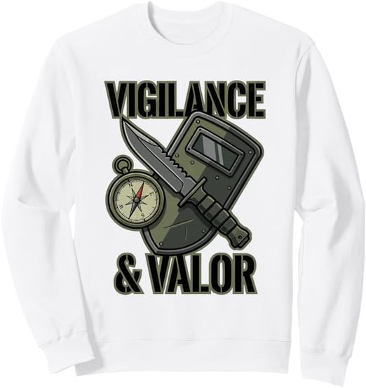 Vigilance And Valor Tactical Knife Survival Compass Gear Sweatshirt