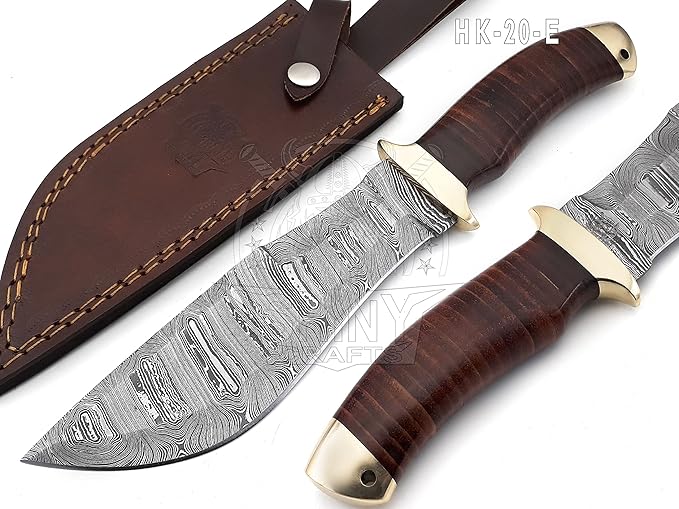 SHINY CRAFTS | 13" Large Handmade Forged Razorback Knife, Fixed Blade Knife, Full Tang Bowie Knife, Hunting Knife, Camping...