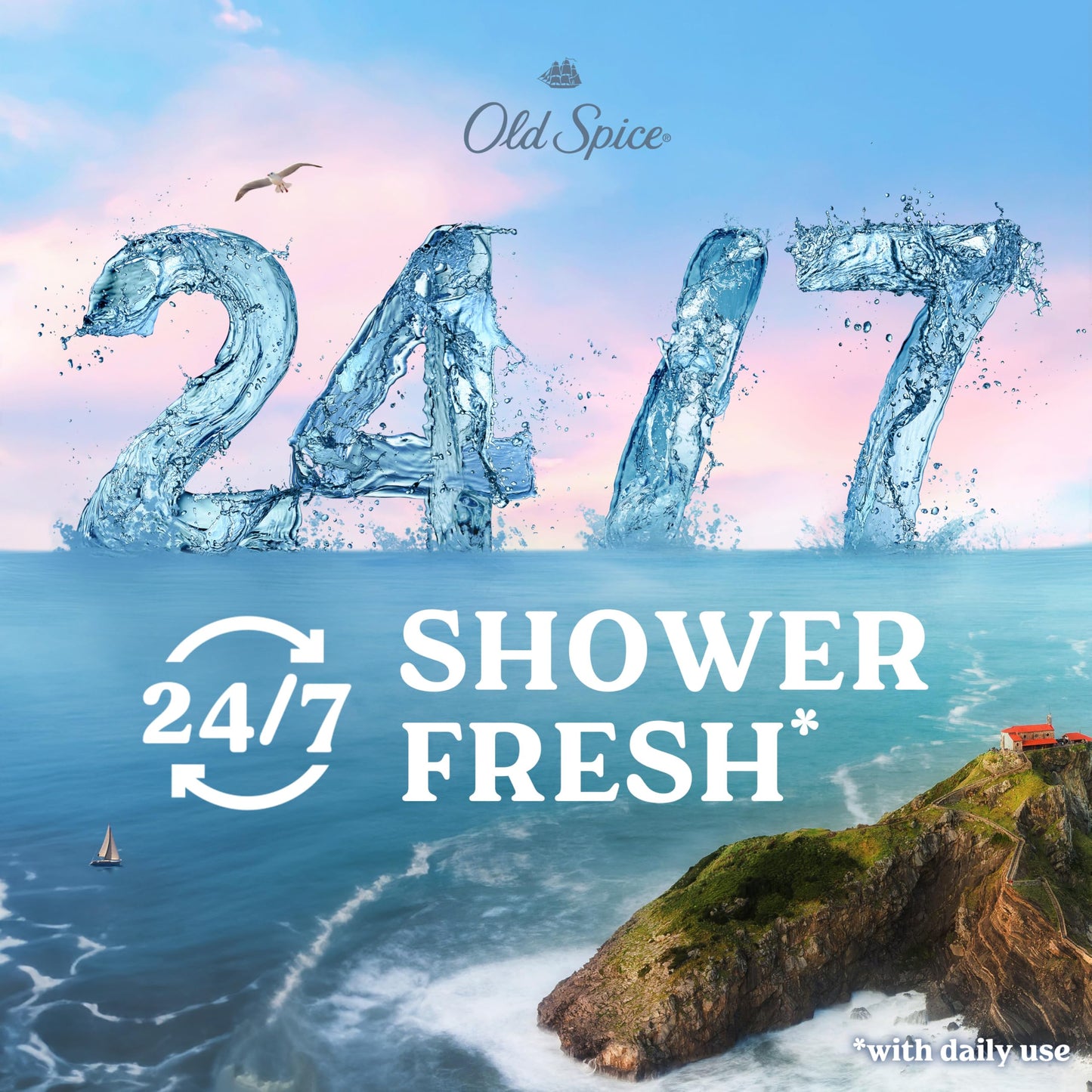 Old Spice Cleansing Body Wash for Men, 24/7 Shower Fresh with Lasting Scent, Cleanse & Refresh, Gentle on Skin, Vitamin B3, Harb