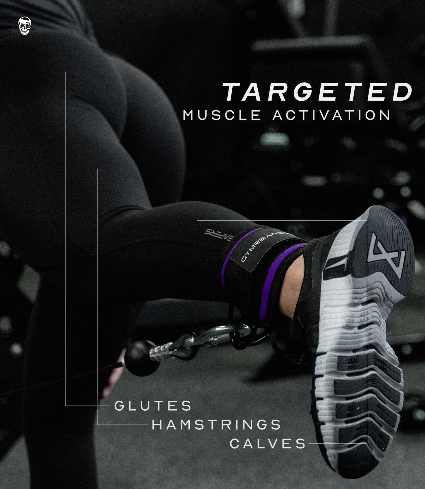 Gymreapers Ankle Straps (Pair) For Cable Machine Kickbacks, Glute Workouts, Lower Body Exercises - Adjustable Leg Straps with Neoprene Padding (Purple, Pair)
