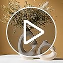 Modern White vase Set of 2,Pampas Grass Ceramic vases for Wedding Party,Aesthetic Flower Vase for Home Decor,Kitchen Table...