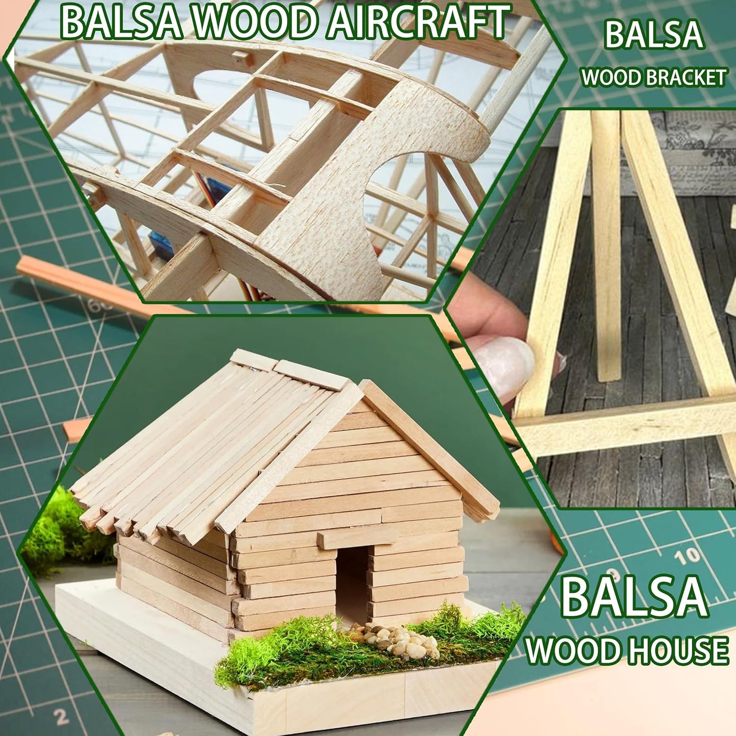 240Pcs Wood Square Dowel Rods 1/8 x 1/8 x 12 inch,Balsa Wood for Crafts,Model Making (1/8"x12"-240pcs)