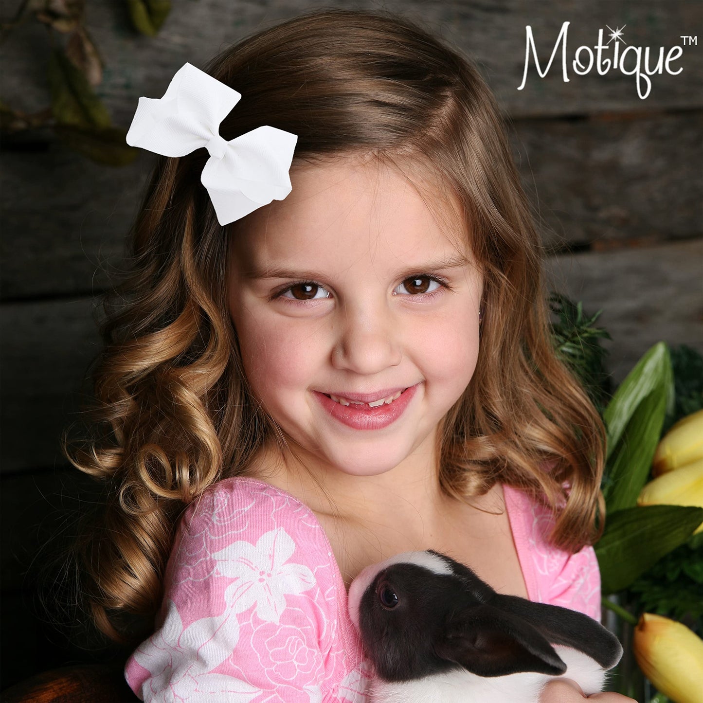 3 Inch Grosgrain Bow for Little Girls- Set of 2 (Grey)