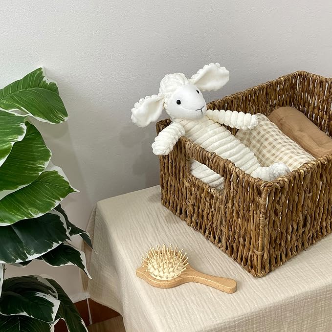 Wicker Basket Set – Stackable Storage Bins for Organizing Pantry & Kitchen – 1 Large Basket + 2 Small Baskets with Handle – Wicker Storage Baskets for Shelves & More