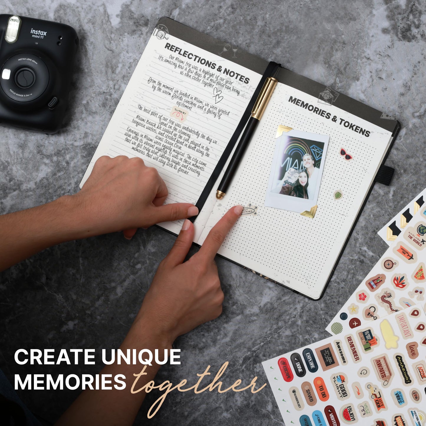 3-in-1 Prazoli Adventure Book, Travel Journal & Bucket List Scrapbook - Cute Gifts for Women & Men Couple | Travelers Notebook Planner & Organizer With Pockets & Prompts Keepsakes Diary (Couple's Adventure Map)