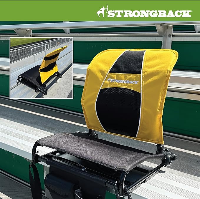 STRONGBACK Lumbar Support Stadium Seat for Bleachers – Ergonomic Chair with Back Support for Adults & All-Day Comfort