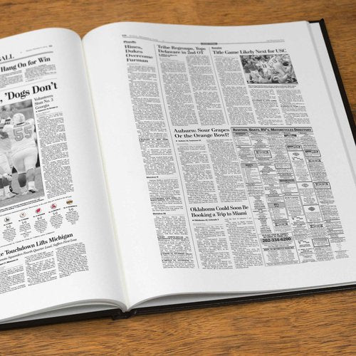 Signature gifts Tennessee College Football Personalized Newspaper History Book, A3 Large Deluxe Hardcover - College Football Fan, Alumni, Students Keepsake Gift (Tennessee Black)