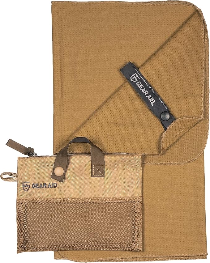 GEAR AID Fast Acting Cooling Towel for Fitness, Sports and Outdoors, 15”x36”, Coyote