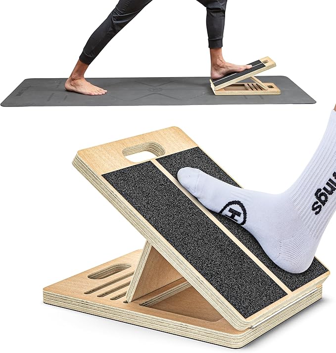 GrdnCare Wooden Calf Stretcher - Portable Slant Board for Calf Stretching - Bears 300 lbs - Adjustable Incline Board Physical Therapy Equipment - Reduce Injury Risk, Improve Foot, Leg & Ankle Mobility