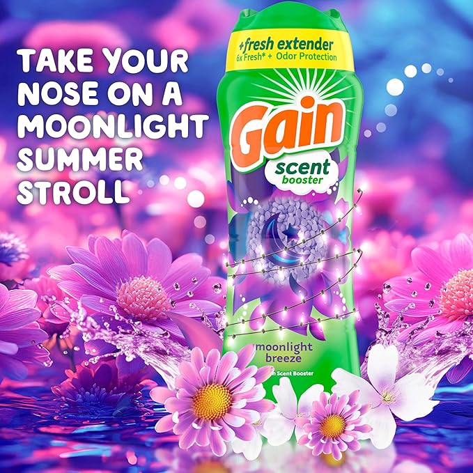 Gain In-Wash Laundry Scent Booster, Moonlight Breeze Scent, 18.2 OZ, Fresh Extender + Odor Protection