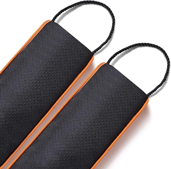 Sunolga Door Draft Stopper Blocks Hot and Cold Air with Removable Washable Cover for Bottom of Door, All-Season Seal for Noise, Light, Dust, Door Sweep for Gaps Up to 3", Home Essentials, 38", Orange