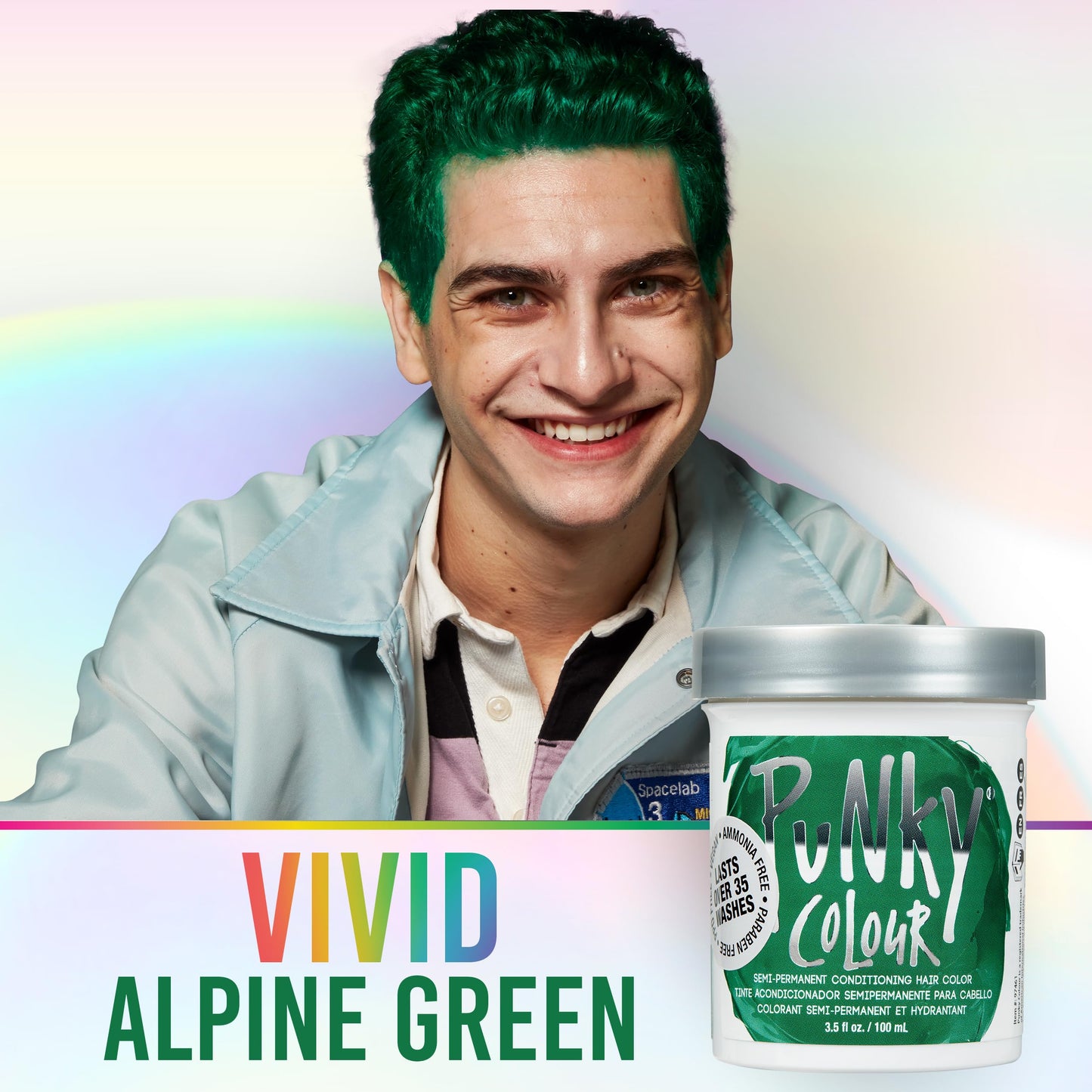 Punky Alpine Green Semi Permanent Hair Color - Vegan & Cruelty-Free Conditioning Hair Dye, 3.5 fl oz