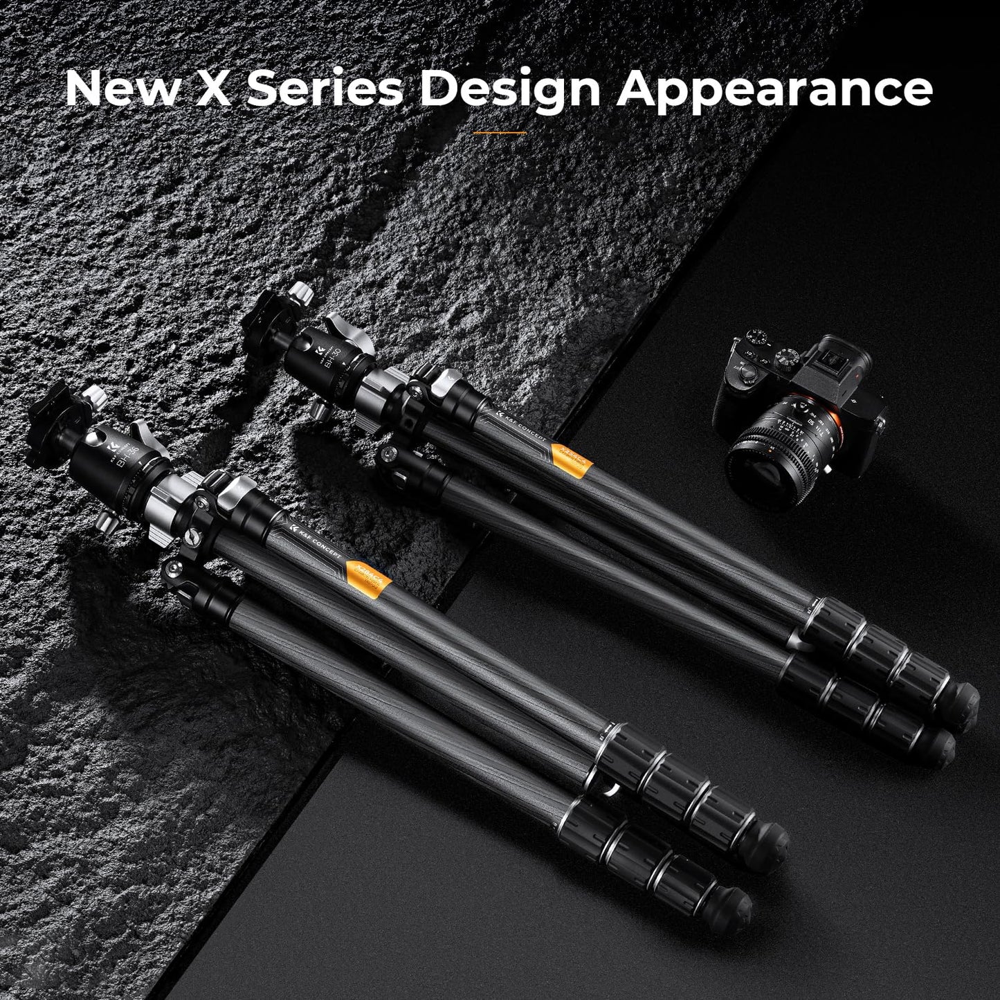 K&F CONCEPT X-Series 68" Carbon Fiber Camera Tripod,Professional Photography Tripod with 36mm Metal Ball Head Load Capacity 35.2lbs for Indoor Outdoor Use X284C4+BH-36