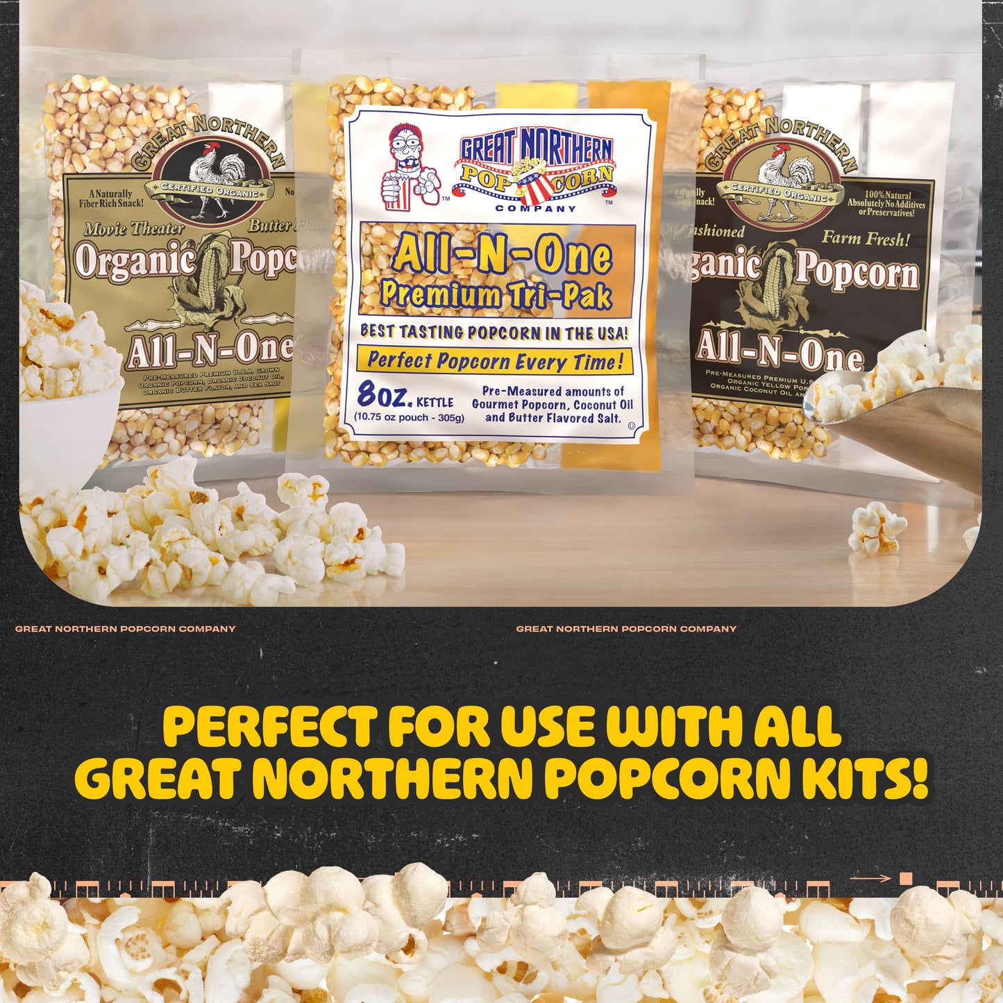 Matinee Popcorn Machine - 8oz Popper with Stainless-Steel Kettle, Reject Kernel Tray, Warming Light, and Accessories by Great Northern Popcorn (Red)