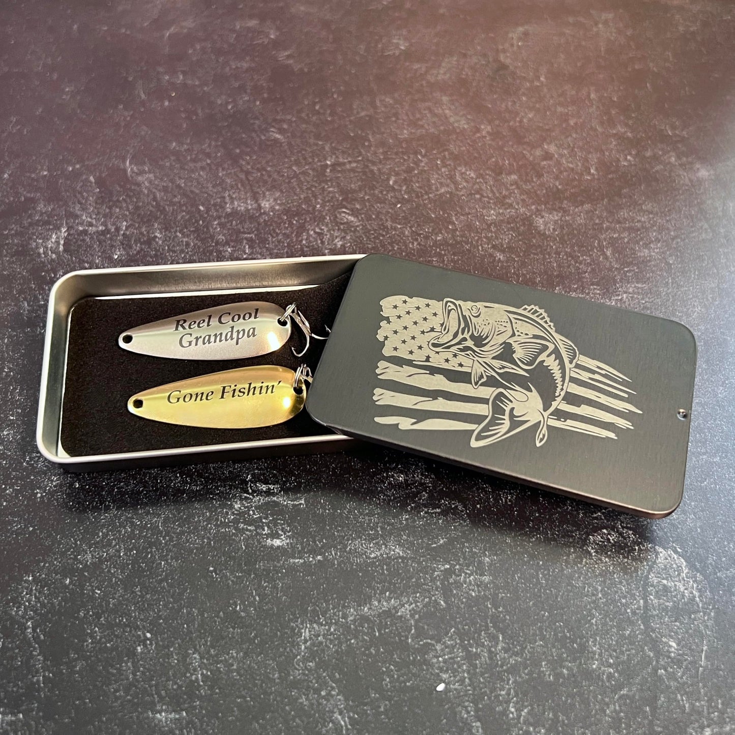 Fishing Gift for Grandpa - Engraved Fish Hook - Fathers Day - Birthday Present - New Grandparent - From Grandkids