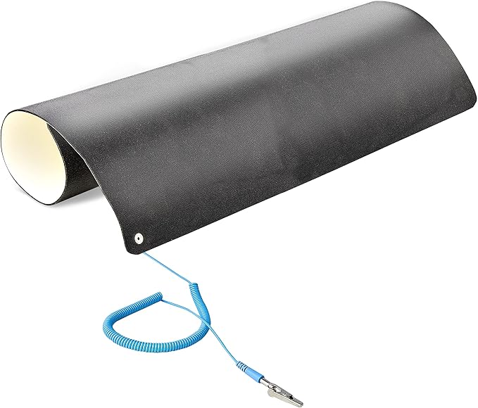 StarTech.com Anti Static Mat, Mat for Electronics Repair, Anti Static Table/Desk Mat w/Detachable Grounding Wire, ANSI/ESD S 4.1, Flexible Thermoplastic Work Pad, 23x47", TAA, White