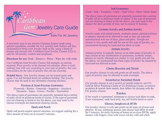 Jewelry Cleaner Kit 8oz with Basket, Brush & Polishing Cloth - All Purpose Jewelry Cleaner Solution for Gold, Silver, Diamonds, Rings, Necklaces, Gems, Precious Stones & Metals