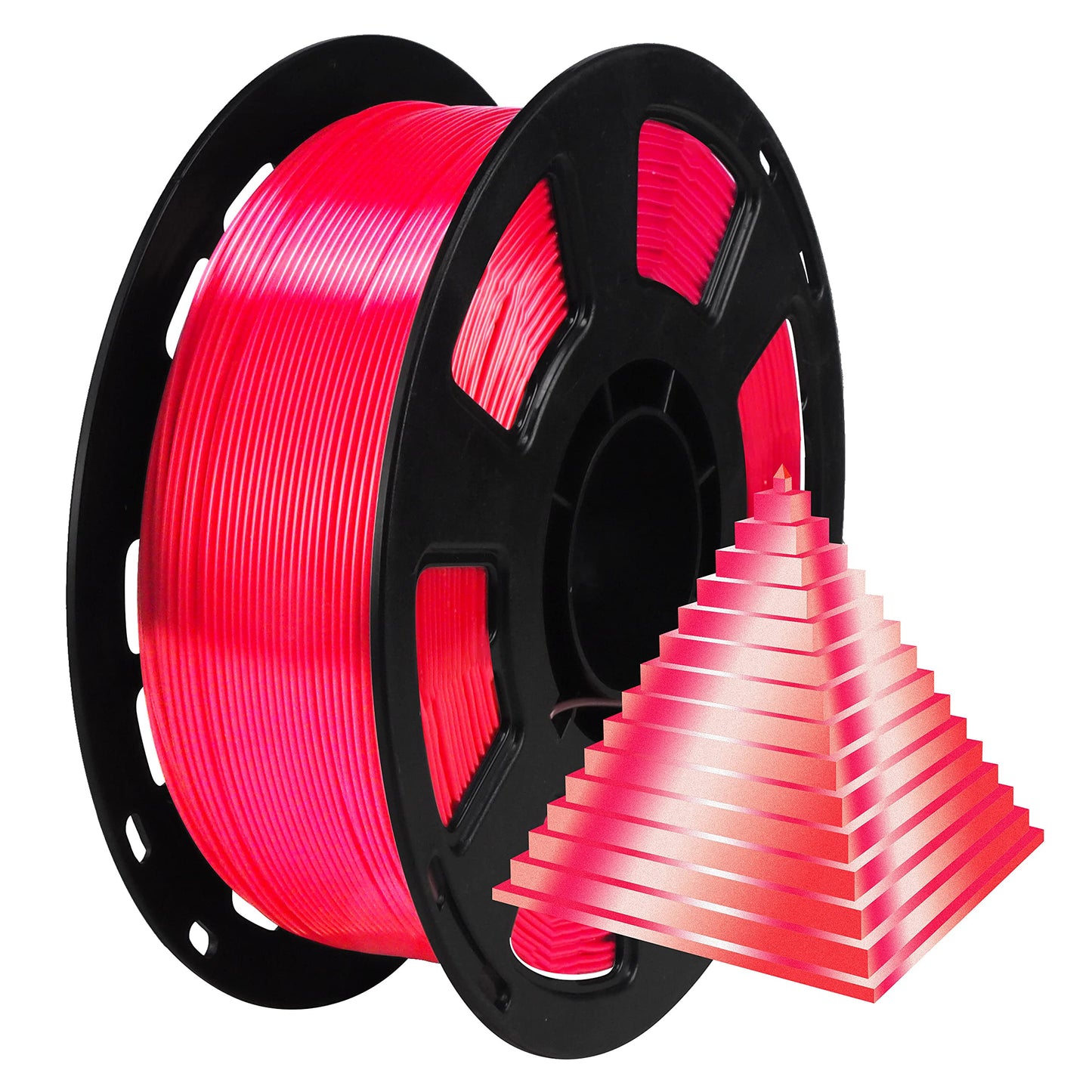 Silk Ruby Shiny Red PLA Filament, 1kg 2.2lbs 1.75mm 3D Printing Material, Widely Support for FDM 3D Printer, Easy to Print by BB