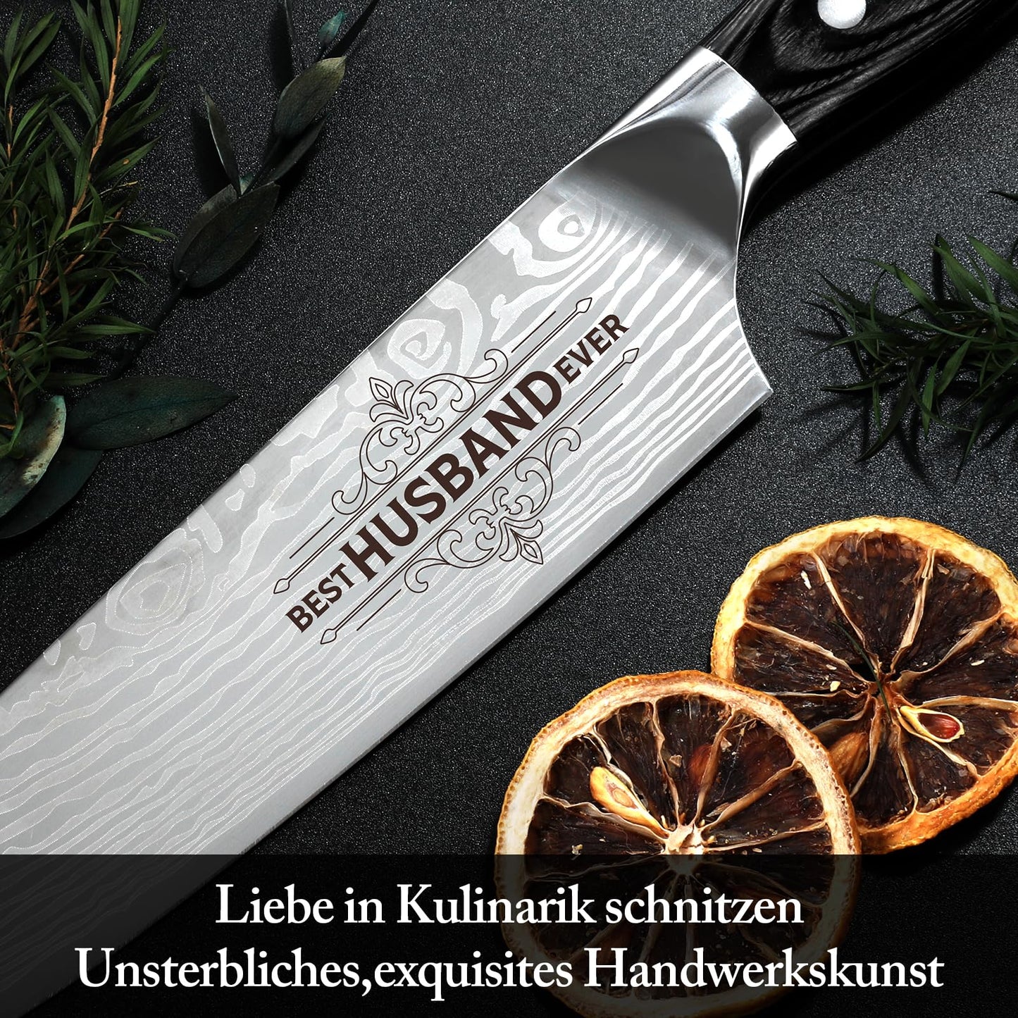 Mkeevee Anniversary Men Gifts for Husband from Wife Husband Birthday Gifts 8 inch Kitchen Knife Gifts Set for Men Professional Chef's Knife Christmas Presents for Him Husband(Best Husband)