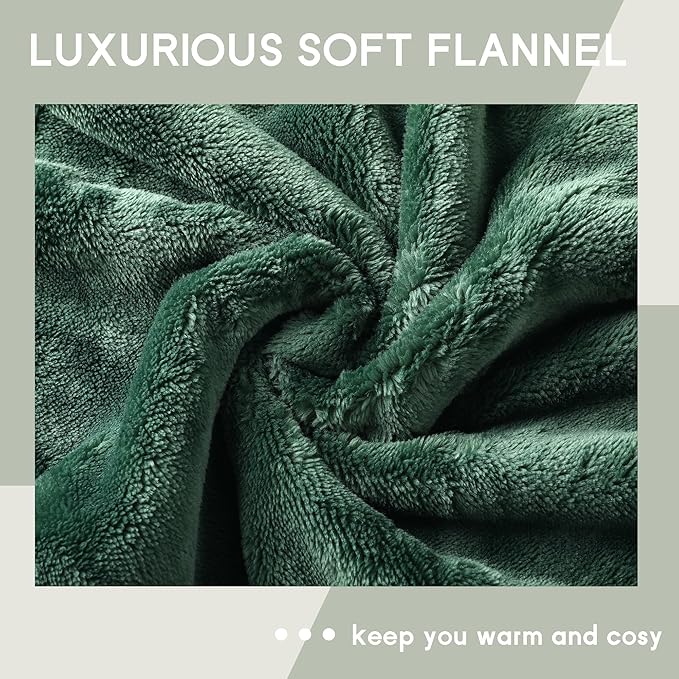 Heated Blanket Electric Blanket Full Size 72''x84'' with 5 Heating Levels, 10 Hour Auto Shut Off, Machine Washable, Flannel & Sherpa Soft Warming Blanket for Couch, Bed, Office - Grass Green