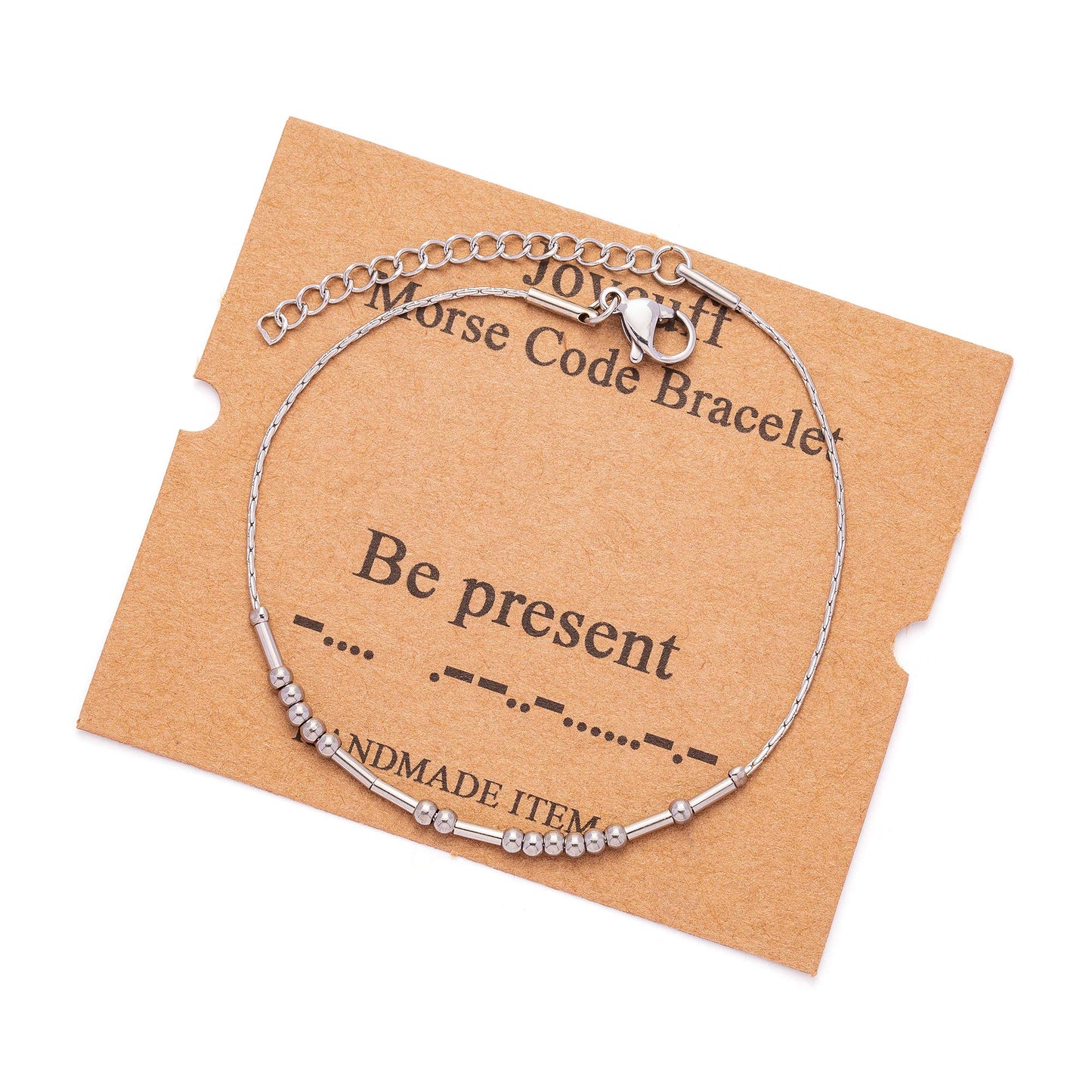 JoycuFF Be Present Morse Code Bracelets for Best Friend Friendship Coworker BFF Inspirational Funny Birthday Christmas Gifts for
