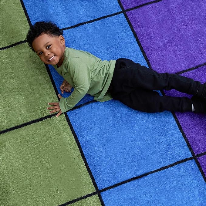 KIDCARPET.COM Seating Rainbow with Alphabet 24 7'6" x 12' Rectangle, Educational Classroom Rug, Kids Learning Play Mat | Area Rug for Bedroom or Playroom