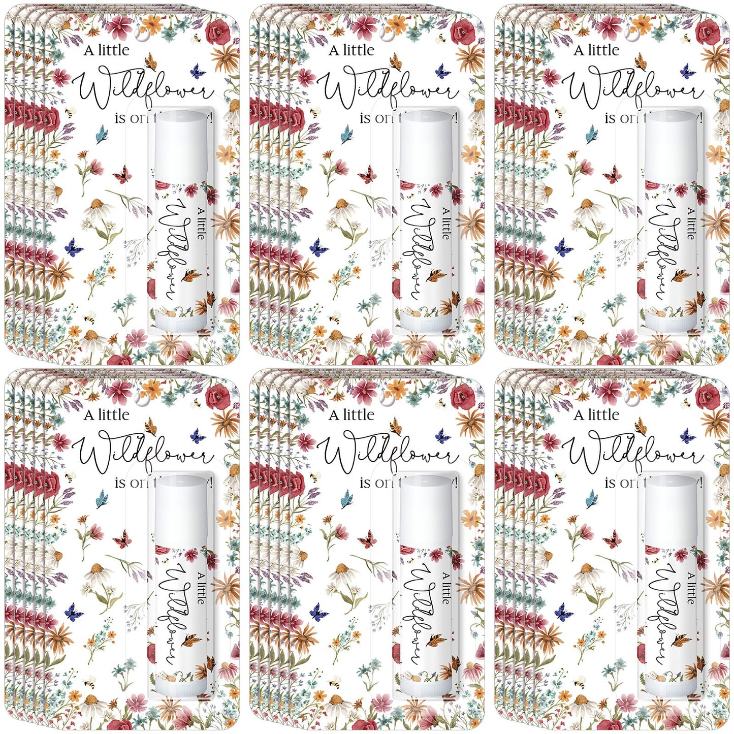 30 Pack a Little Wildflower Baby Shower Games Prizes Gifts Bulk Wildflower Lip Balms Favors for Winners Boys Girls Gender Reveal