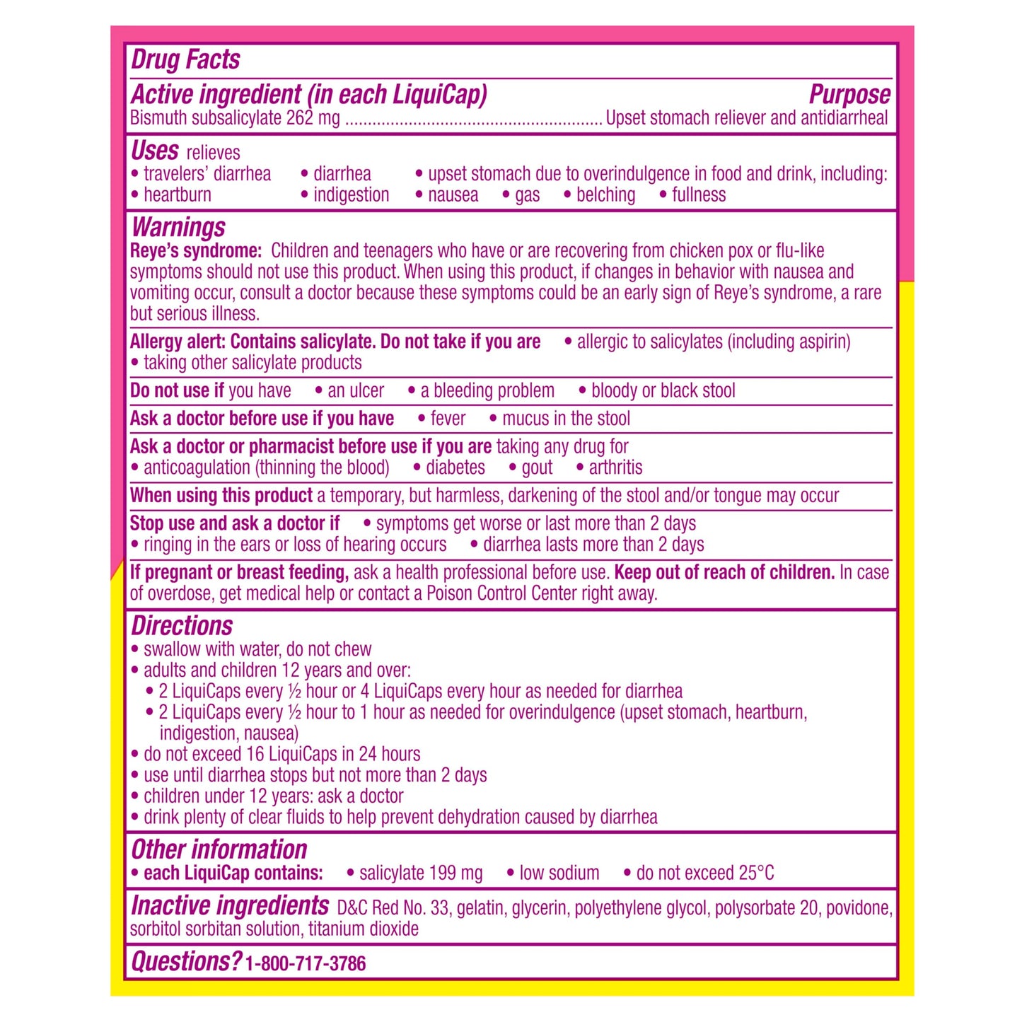 Pepto Bismol Liquicaps, Upset Stomach Relief, Nausea Relief, Heartburn Relief, Indigestion Relief, Anti Diarrhea Medication for Adults - 5 Symptom Fast Relief, No Flavor, 48 ct