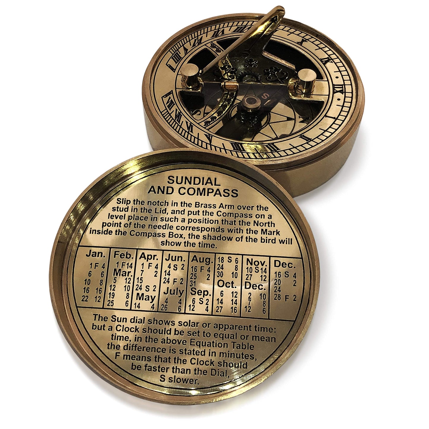 OakiWay Anniversary Sundial Compass Gift for Him or Her - Unique Gift Ideas for Husband or Wife, Men Wedding Anniversary 50th 40th 25th 20th Year Celebration, Gift Card Included
