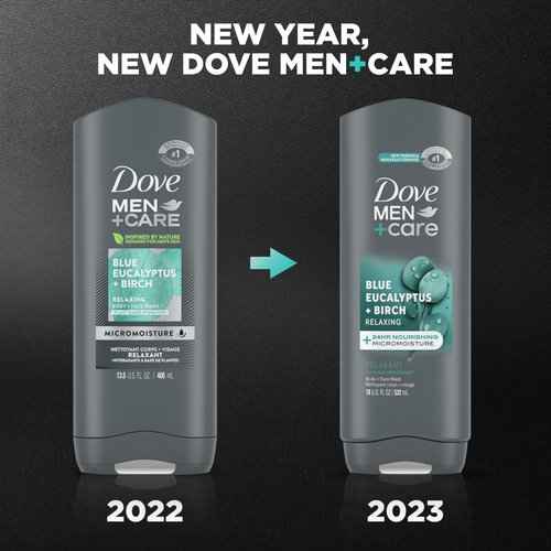 DOVE MEN + CARE Blue Eucalyptus Birch and Sandalwood Cardamom 4 Count Body Wash Bundle