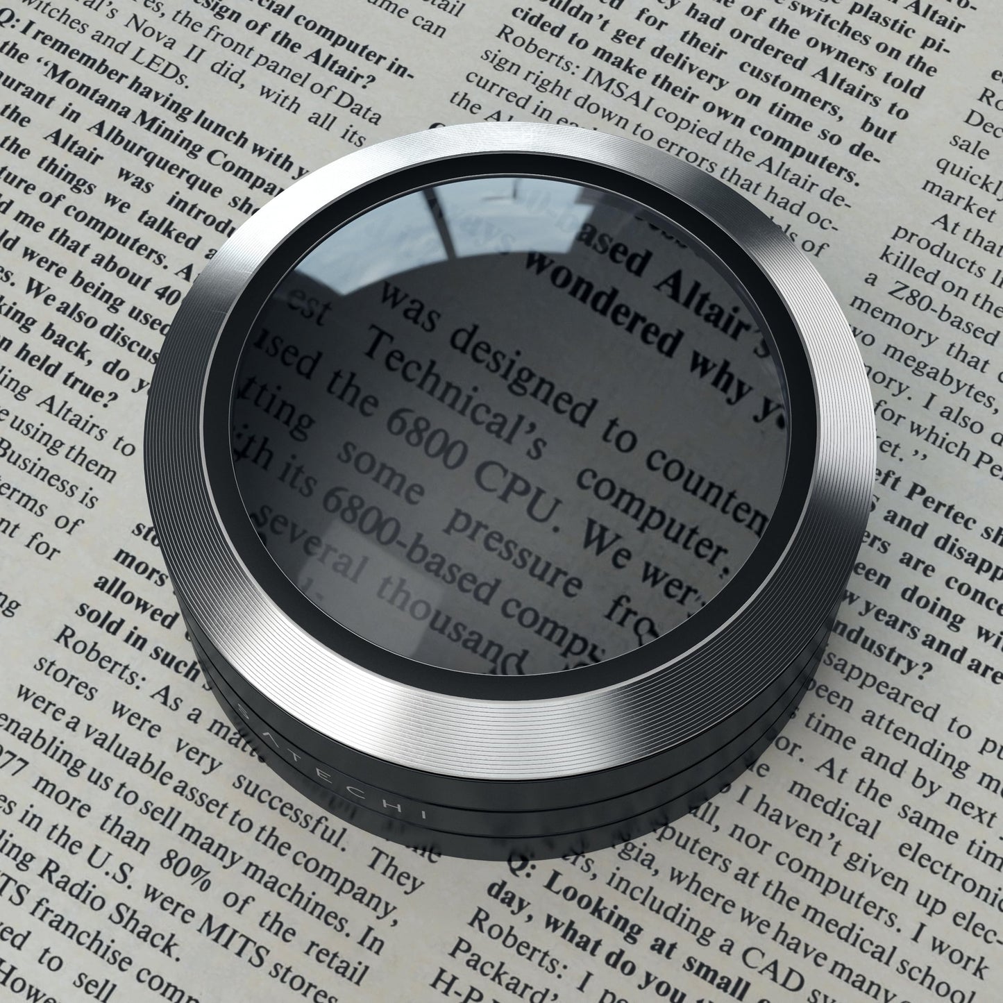 Satechi ReadMate LED Desktop Magnifier with up to 5X Magnification - Carrying Case Included (Black)