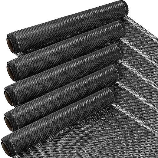 Tatuo 5 Rolls 6.5ft x 12" Carbon Fiber Fabric Roll Pure Fabric Carbon Fiber Sheet - 2x2 Twill Weave-3k/220g for Cars for S...