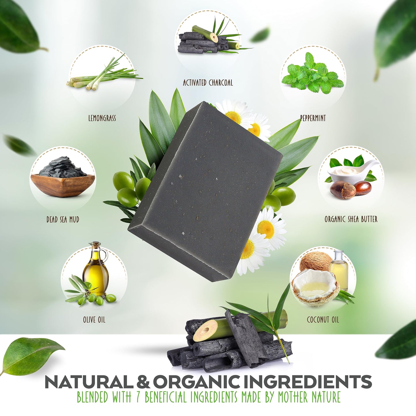 Aspen Kay Naturals Dead Sea Mud and Charcoal Soap Bar. With Organic Shea Butter & Pure Essential Oils. Charcoal Face Wash for Me