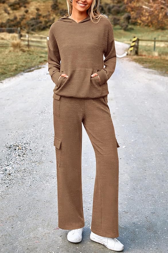 PRETTYGARDEN 2 Piece Sets for Women Fall 2026 Sweatsuits Outfits Lounge Matching Hoodie Set Travel Track Suits Winter Clothes