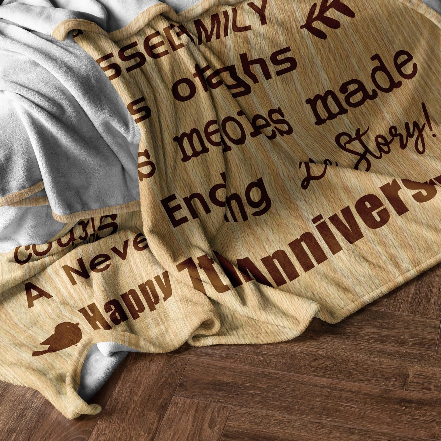 7 Year Anniversary Blanket Gifts for Him/Her, 7 Years of Marriage Gifts for Couple/Husband/Wife, Copper Gifts for 7th Anniversary Blanket 60’’x50’’