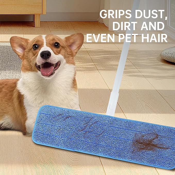 Onesimus Pack of 3 Microfiber Cleaning Pads Compatible with All Bona Spray Mops, Reusable 15''-18'' Microfiber Mop Pads, Hardwood Floor Cleaning Mop Pads Replacement, Machine Washes