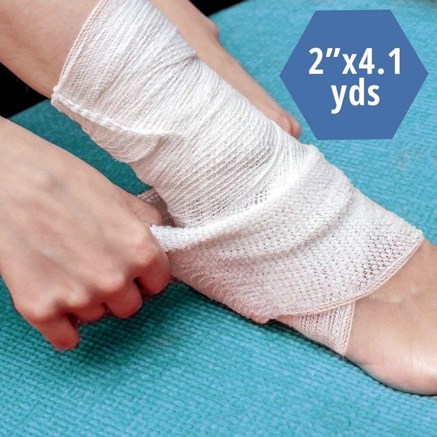 MED PRIDE 2 in Conforming Stretch Gauze Bandage Sterile Latex-Free Non-Adherent First Aid Wound Care Rolls (2x147.6 Inch (Pack of 12))
