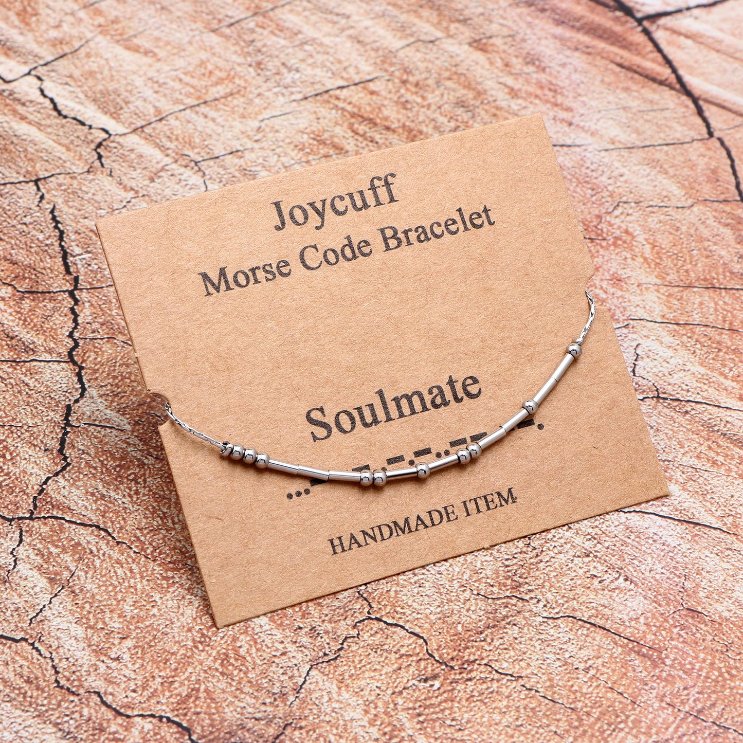 JoycuFF Soulmate Morse Code Bracelet for Girlfriend Wife Birthday Christmas Gifts Handmade Bead Stackable String Bracelets Inspi