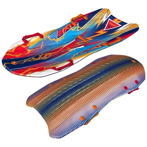 Artikfun Premium Recreational Winter Foam Snow Sled 2-Pack | Tow Rope and Handles | Sized for Youth and Adults | Contoured Deck Design | 50in-127cm Design Length |