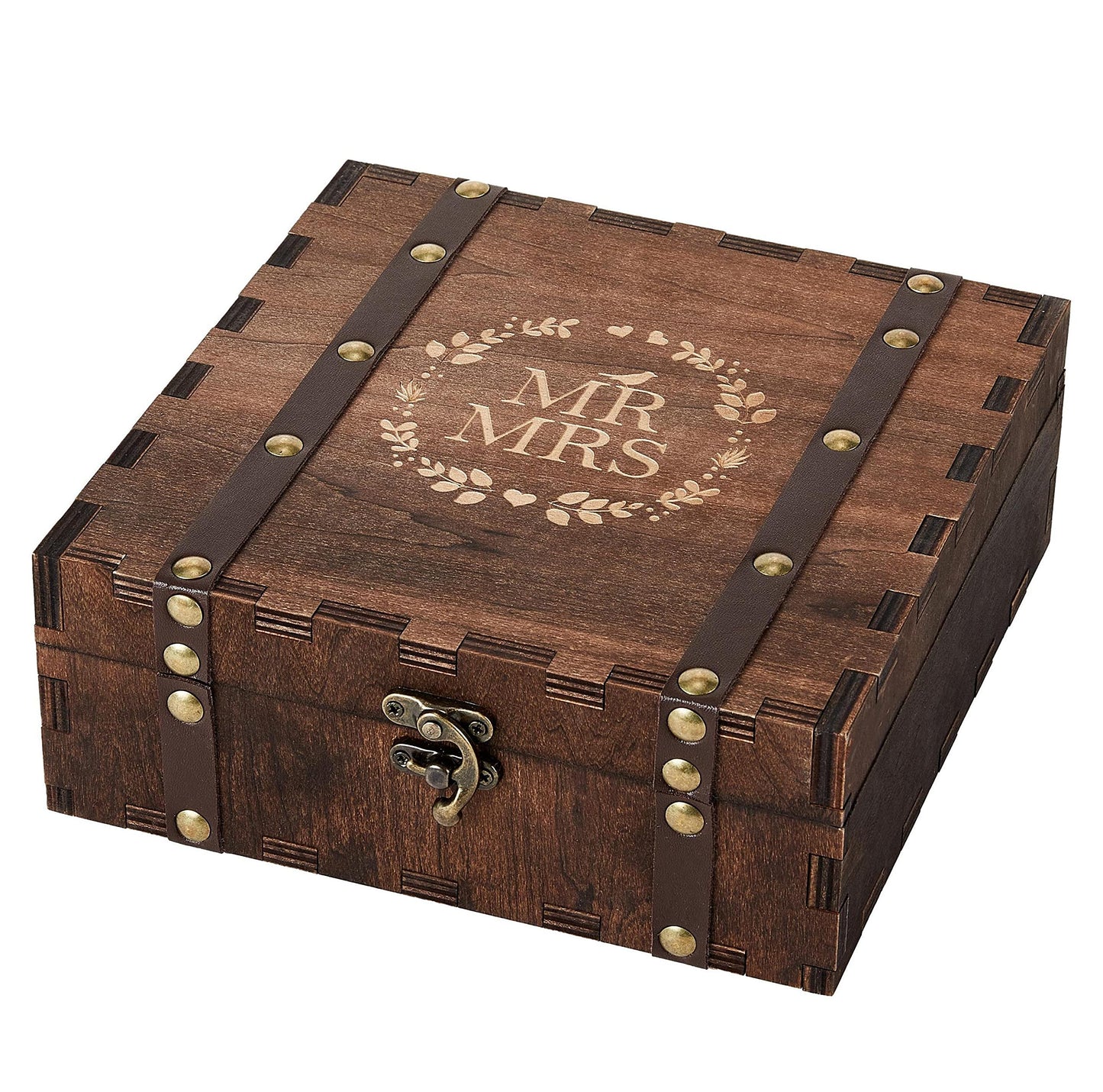 AW BRIDAL Wedding Keepsake Box with Lid Mr Mrs Wooden Memory Box, Bridal Shower Engagement Gifts for Couples, Mr Mrs Anniversary Couple Gift Bride Gift