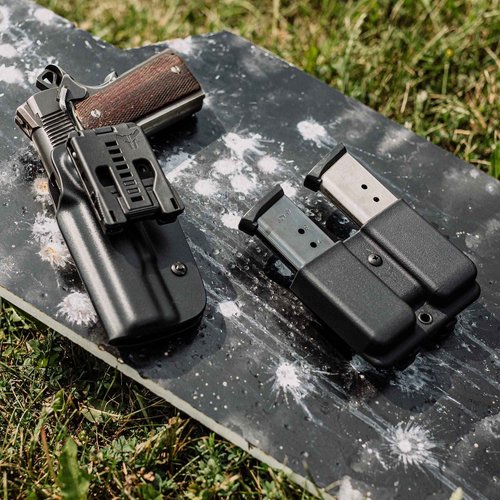 Glock 19 Signature OWB (Right Hand) Holster + Double Single OWB Magazine Carrier with Tek-Lok Belt Attachment - by Blade-Tech Holsters