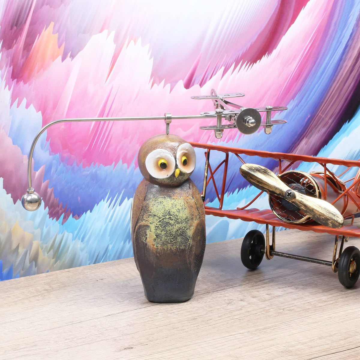 Sunnytech Steel Balance Plane Physics Art Balance Toy for Home Office Decor WJ066